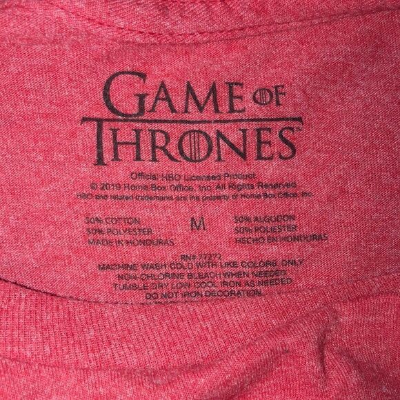 Game of Thrones Red Black T-shirt size Medium - Picture 4 of 4